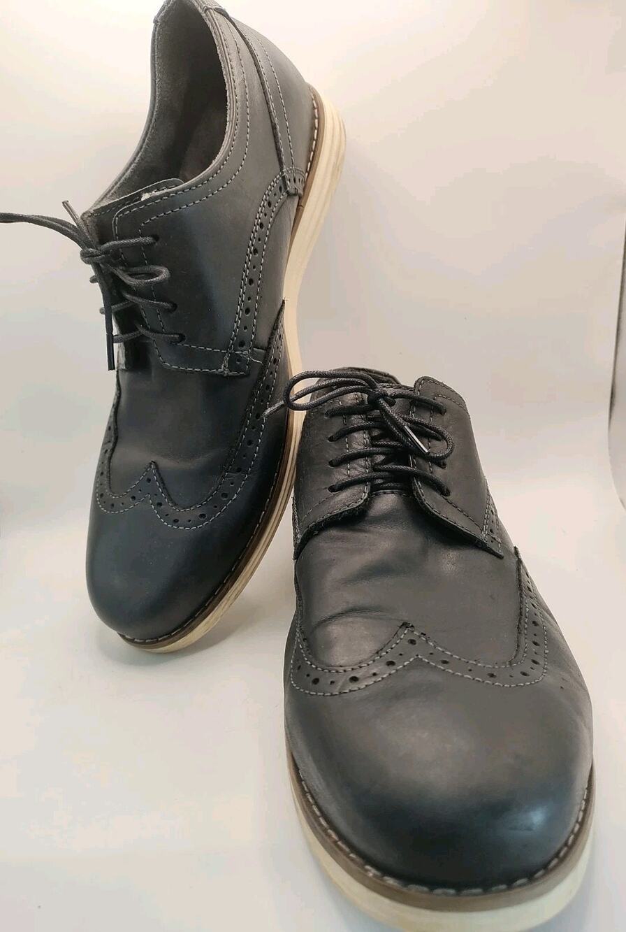 Vostey Milan Wingtip Oxford Dress Lace Up Shoes Men's US 10.5 Black